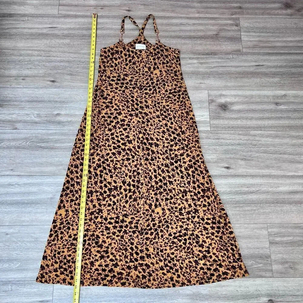 Donna Morgan Women's‎ Brown Leopard Allover Print Sleeveless Maxi Dress Size 8
